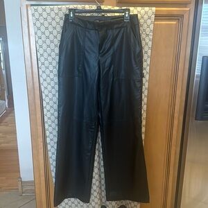 Zara wide leg leather cargo pants
